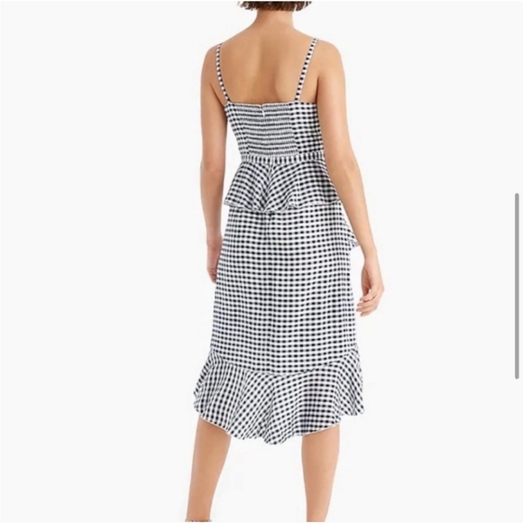 J Crew Gingham Ruffle Dress US 4 - Picture 3 of 7